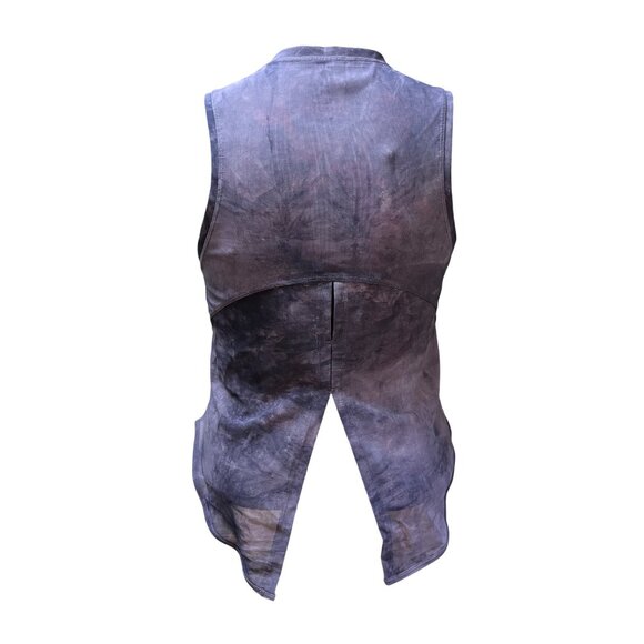 Halara Workout Tank Split Back Tie Dye Mesh Sleeveless Top Gray Purple Size M Ac - Picture 4 of 5